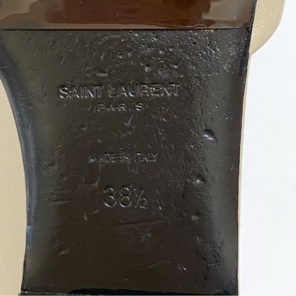 SAINT LAURENT beige tan Bianca knot flat slide sandals - Picture 8 of 10